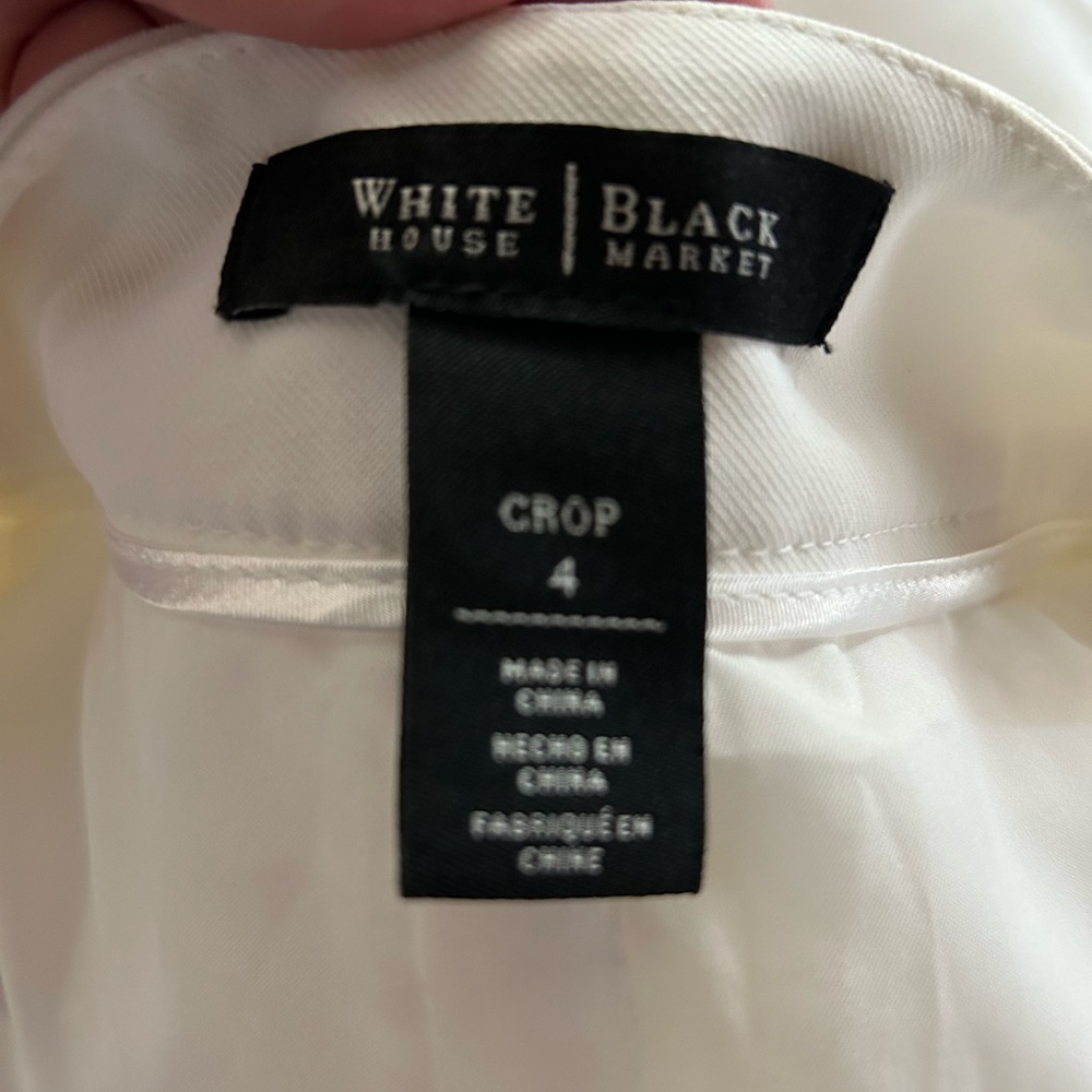 NWOT Wide Leg Crepe Capris in Winter White - Picture 2 of 12